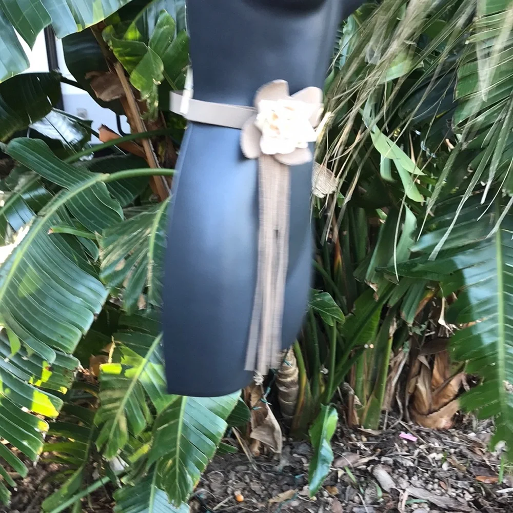 rose Floral suede fringe festival belt